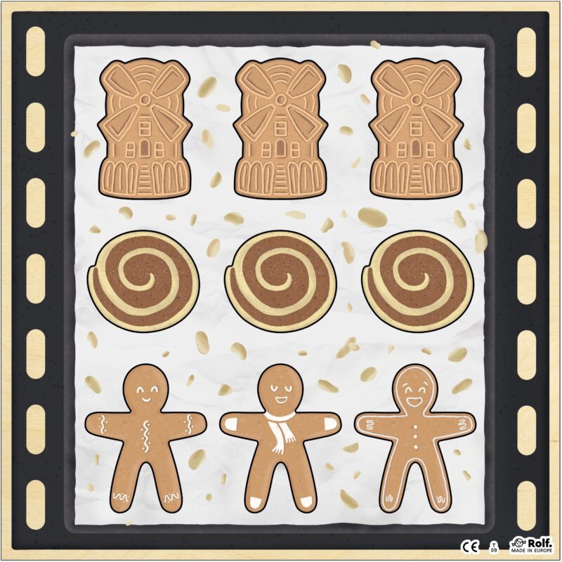 Square puzzle showing a baking tray with cookies on it.